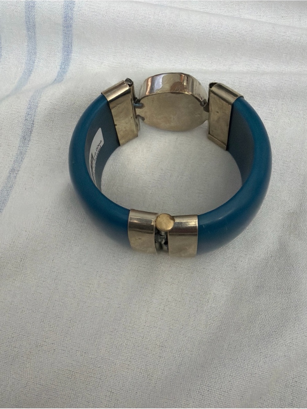Vintage Resin Bracelet with Silver-Tone Hardware